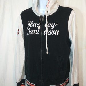 Harley Davidson Zip Hoodie Ladies XL Black and white